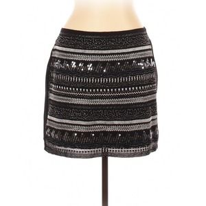 H&M Black and Silver Sequin Mini Skirt